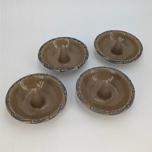 Apple Baker Dish Set of 4 VTG Hartstone Pottery USA Swirl Glaze 6 inch Ceramic